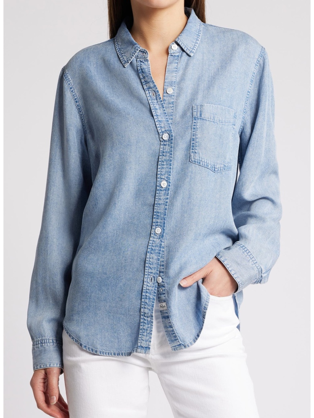 Rails Light Blue Denim Button-Down Shirt